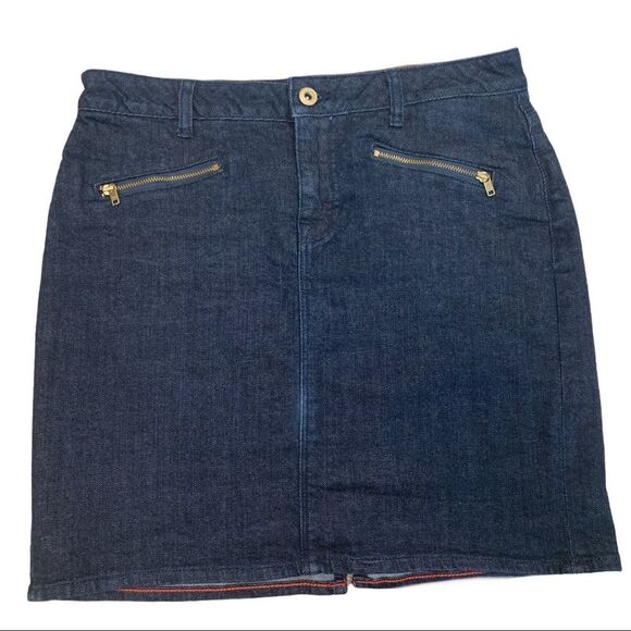 Tommy Hilfiger denim jean stretchy miniskirt dark wash Sz 4 - Picture 1 of 8